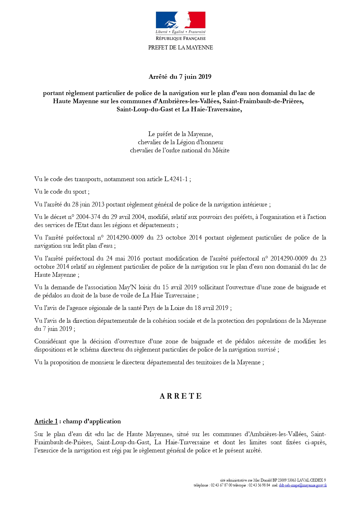 arrêté