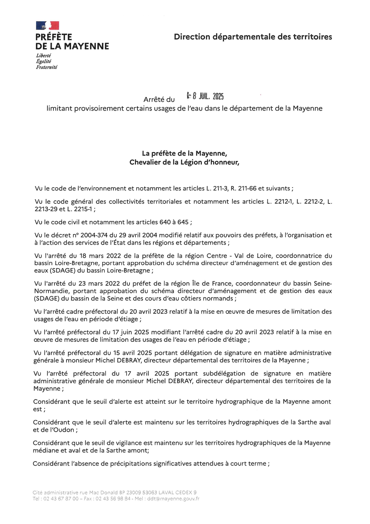 arrêté 
