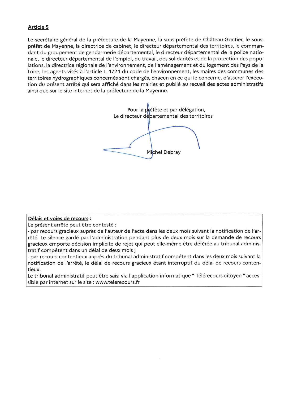 arrêté 